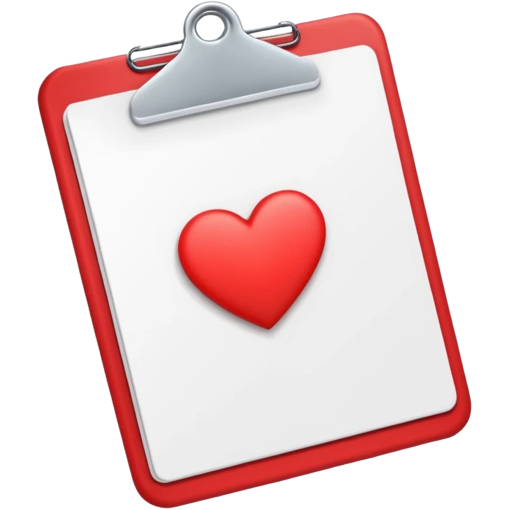 clipboard with a heart in the corner emoji
