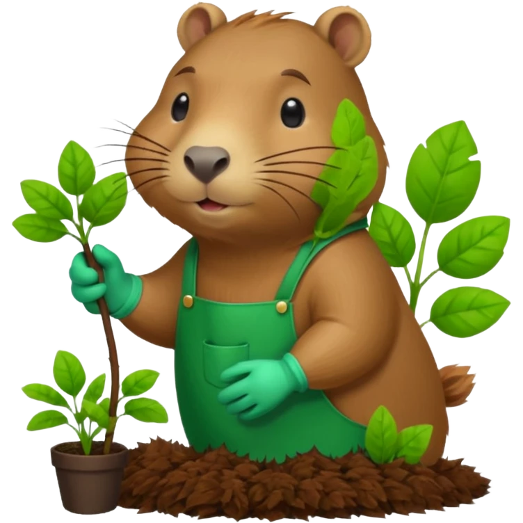 capybara is doing the gardening emoji