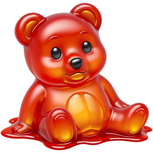 Sad Gummy bear melting into ground emoji