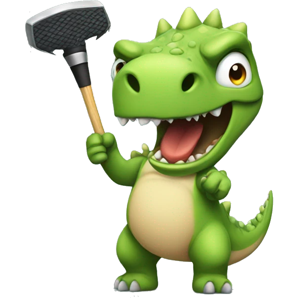 angry dino with a club emoji