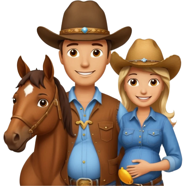 pregnant man  with horse emoji