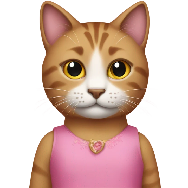 Cat with dres pink emoji