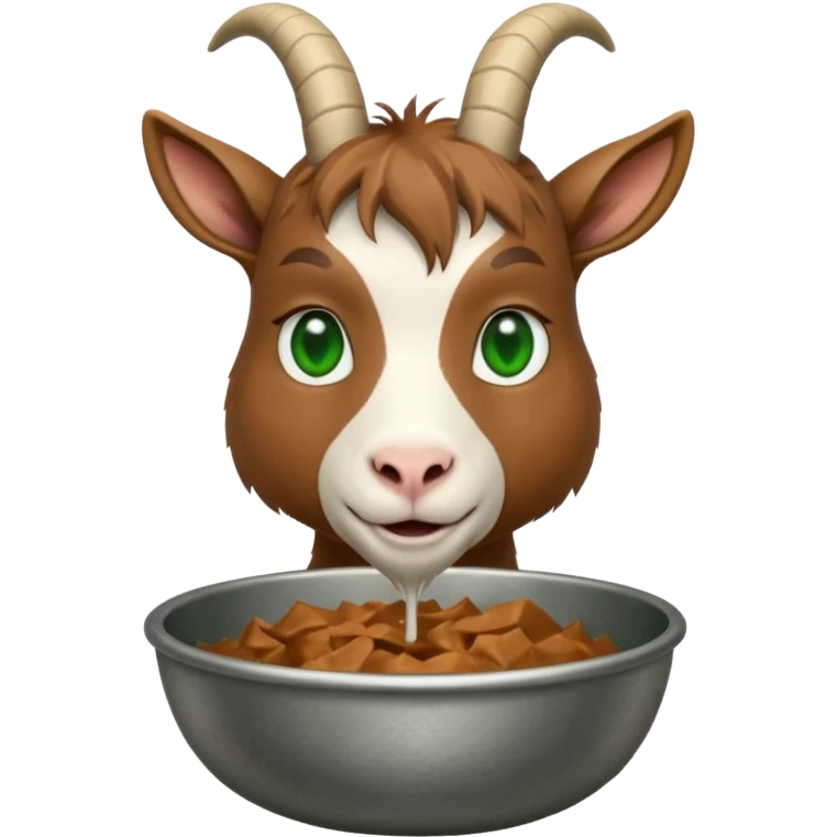 goat eating from a bowl emoji