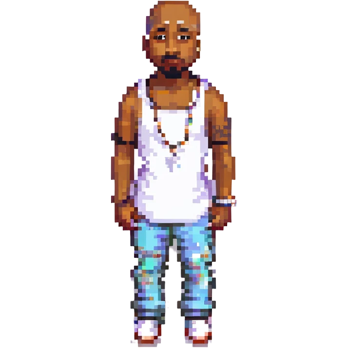 2Pac в полный рост, no background emoji
