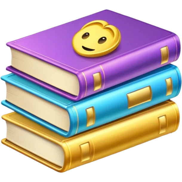 colofull 3 books, golden glow emoji