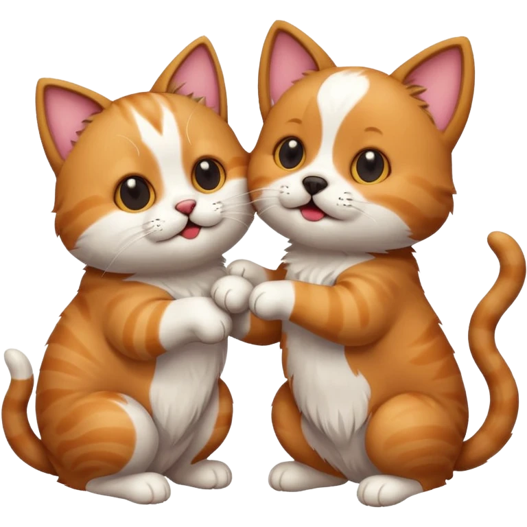 Cat playing with dog emoji