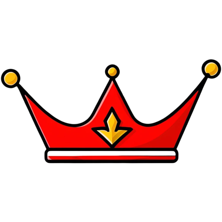 red and black royal crown emoji