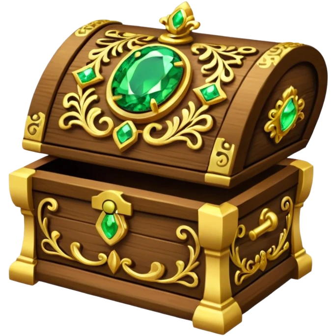 tresure box with motifs with green gem emoji