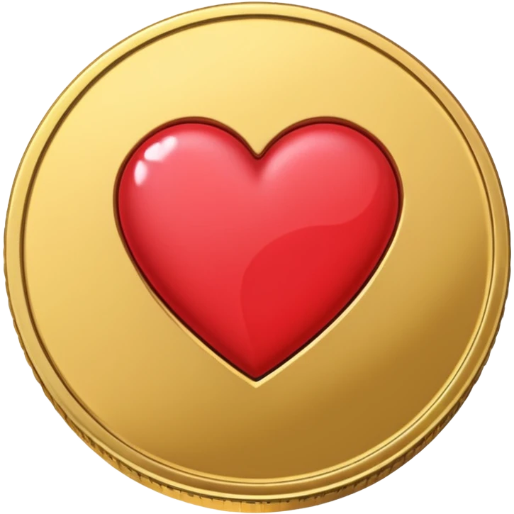 vilet coin with heart emoji