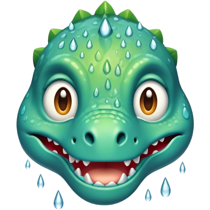 dinosaur face rain tear  emoji