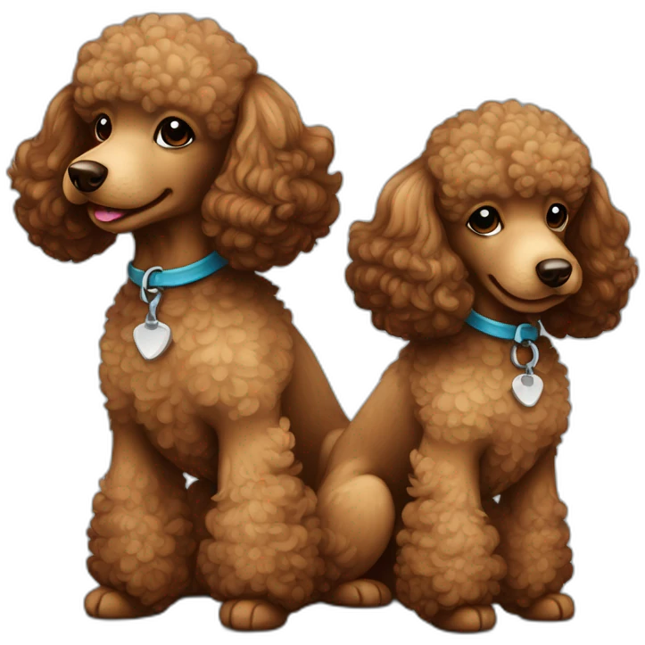 Light brown and dark brown toy poodles emoji