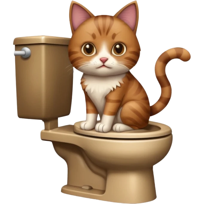 Poop cat in the toilet emoji