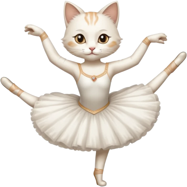 A cat doing ballet emoji