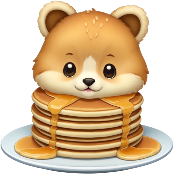 animale cute che mangia i pankake emoji