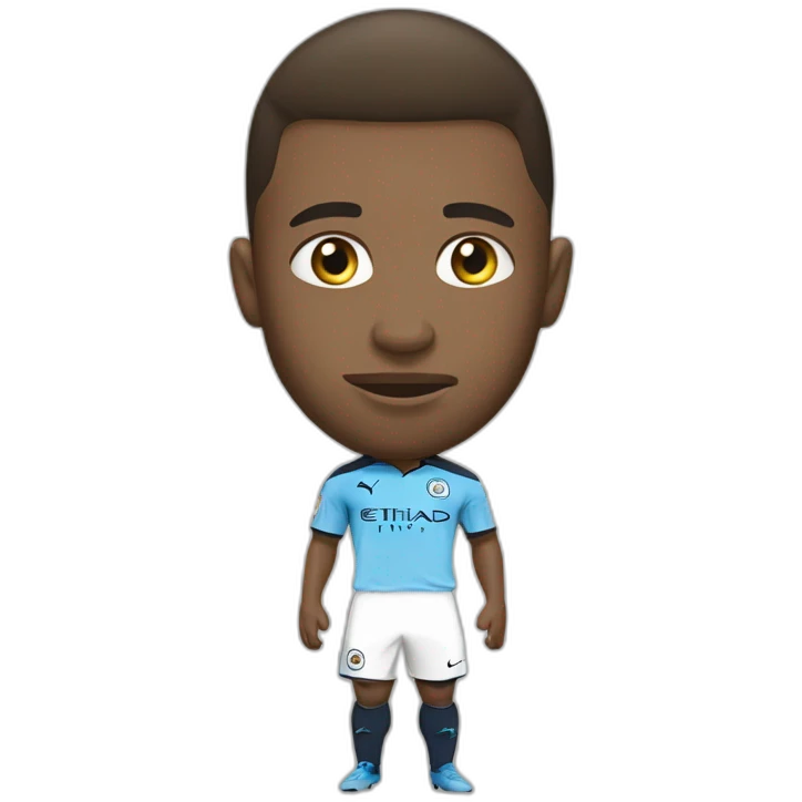 manchester city player tackling big head emoji
