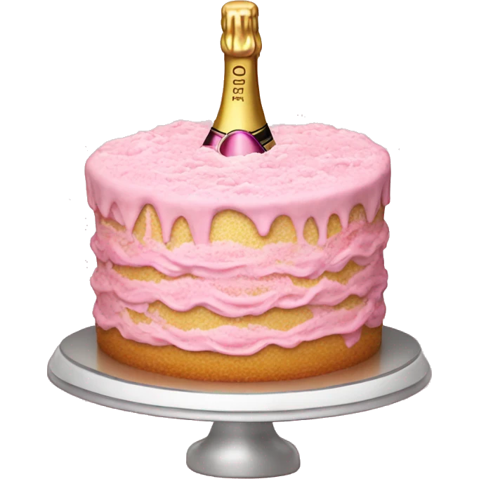 Pink champagne cake emoji