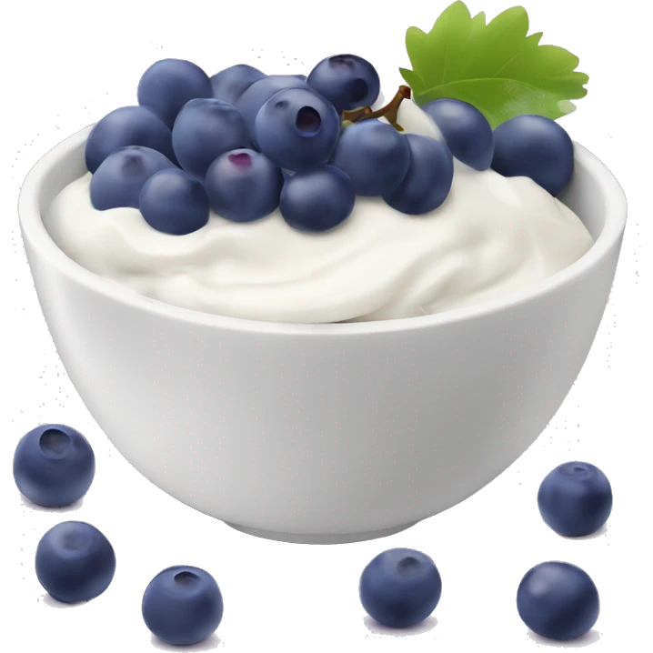 yoghurt bowl with grapes and blueberries emoji