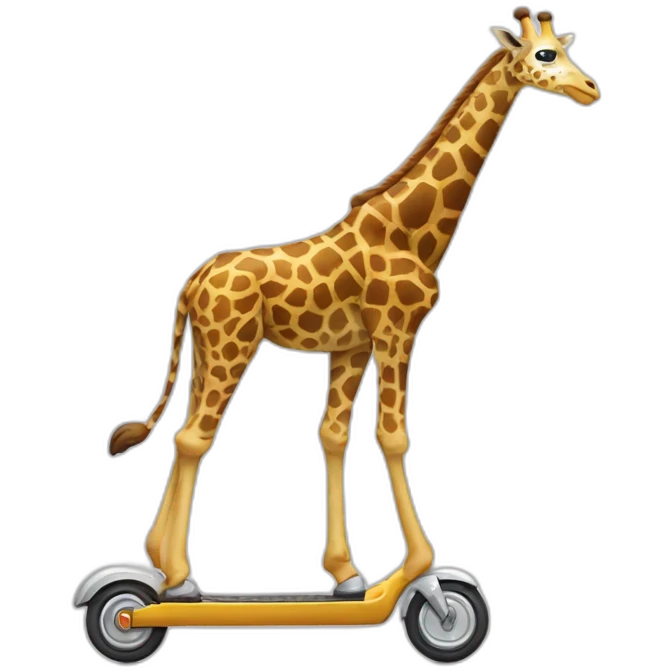 Giraffe sur une trottinette emoji