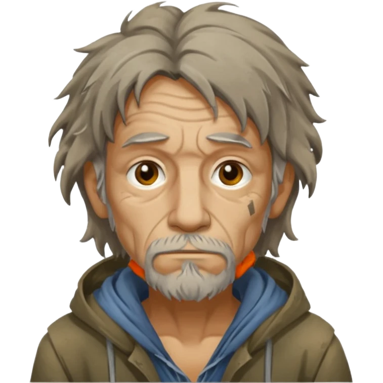 Tweaked homeless man emoji