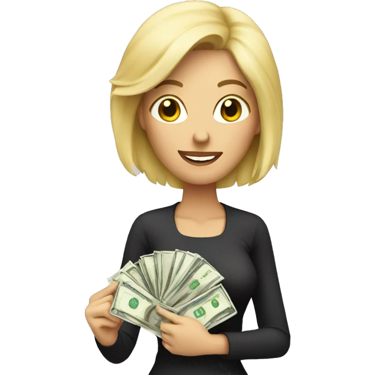 Blonde Woman  holding money  emoji