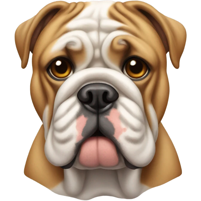 English bulldogs with  wrinkles emoji