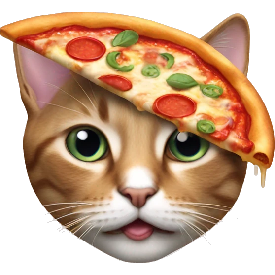 Cat eat pizza emoji