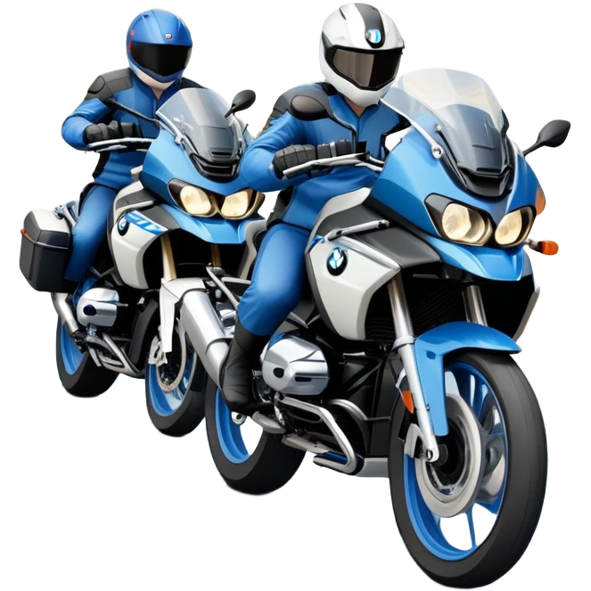 group of BMW motorcycles touring together on road emoji