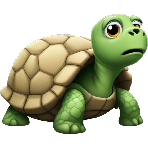 a sad turtle whose shell is a cityscape emoji