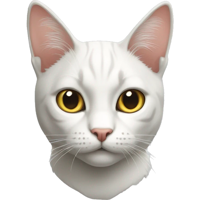 cat kornish Rex white emoji
