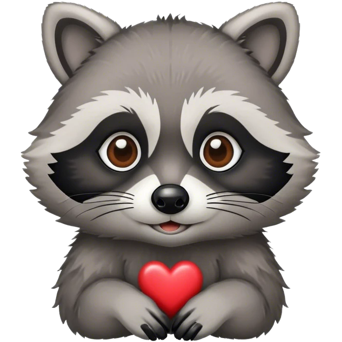 Raccoon with heart eyes emoji