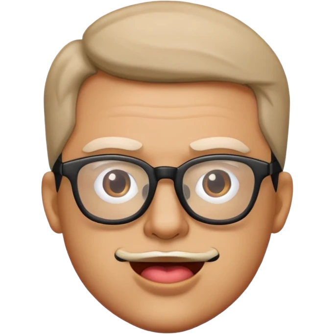 A guy biting his lip with glasses on ￼￼￼ emoji