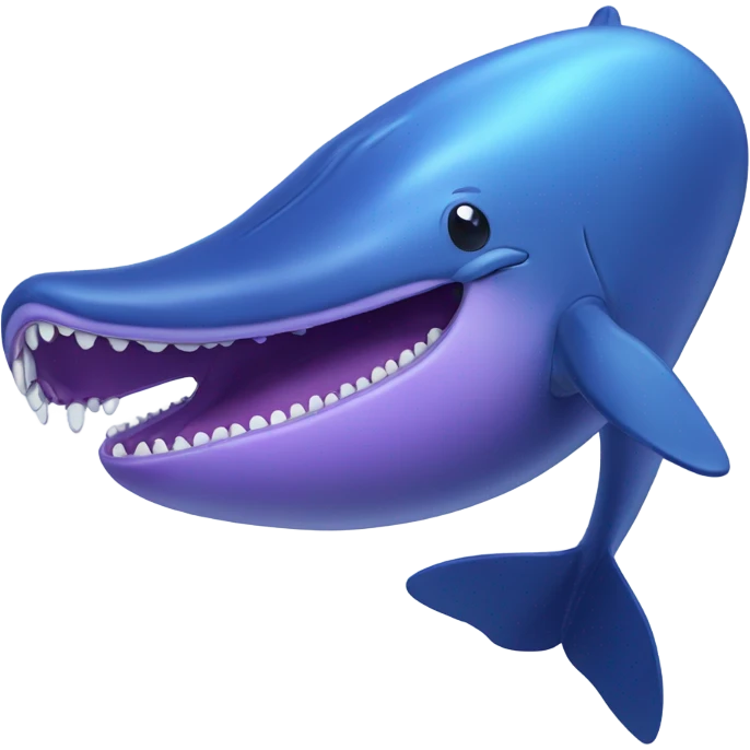 Blue whale purple, open mouth emoji