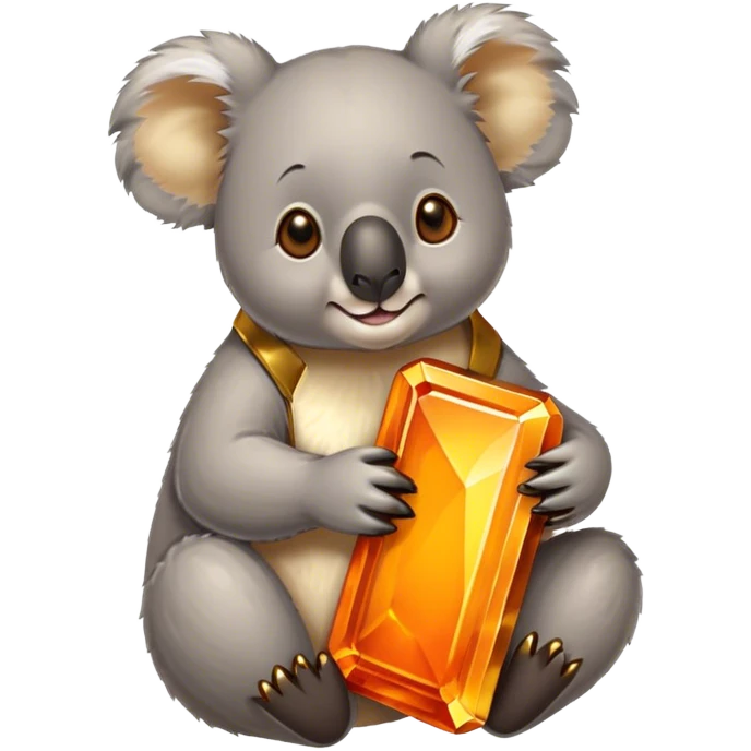 Koala with gold bar sitting in a orange zenyte gem emoji