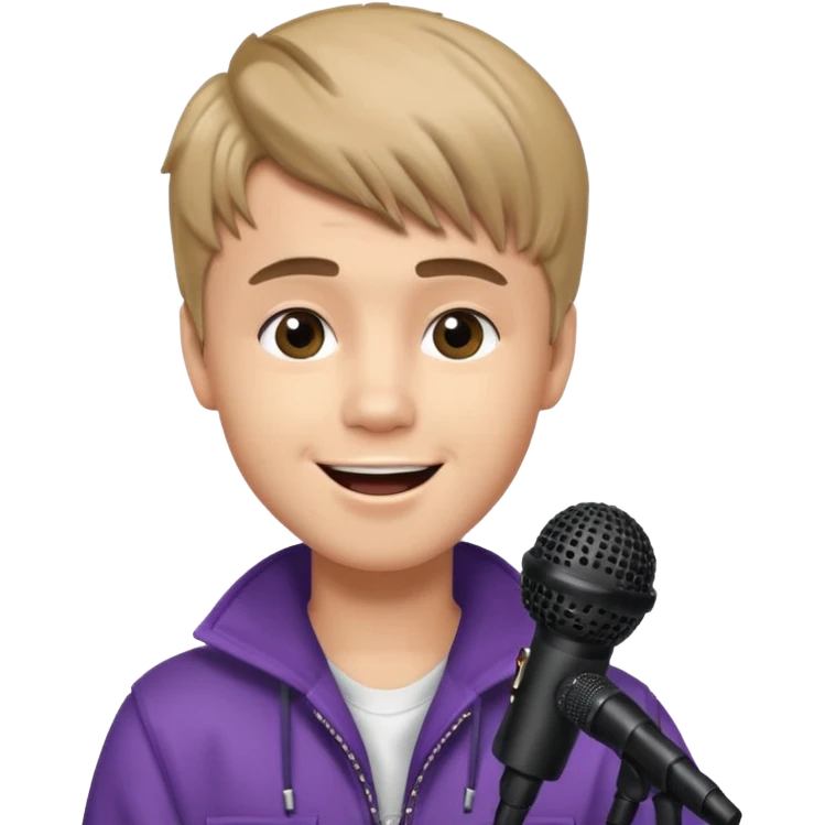Justin Bieber singing on stage emoji