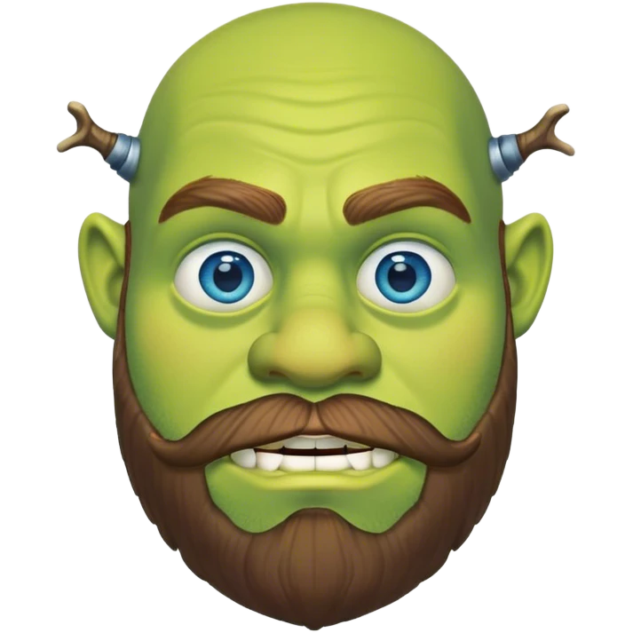shrek with a beard and blue eyes  emoji
