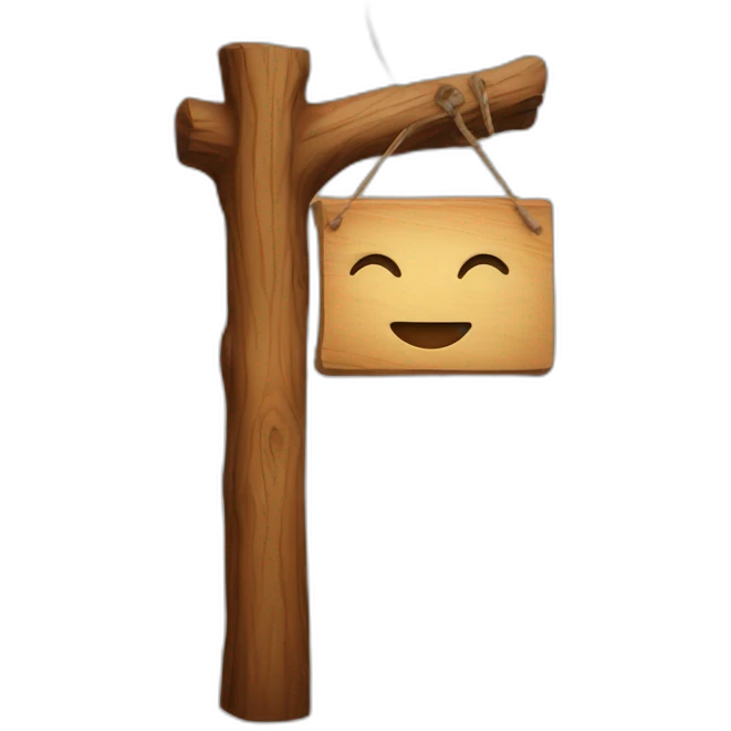 hanging wood sign  emoji