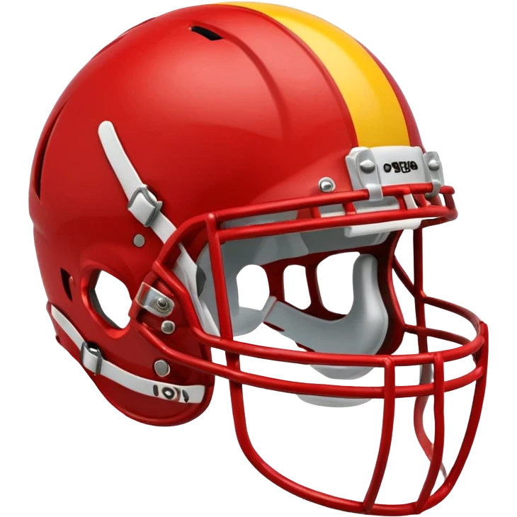 college football player helmets red & yellow mix emoji