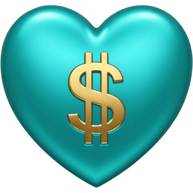 Teal heart with dollar signs emoji