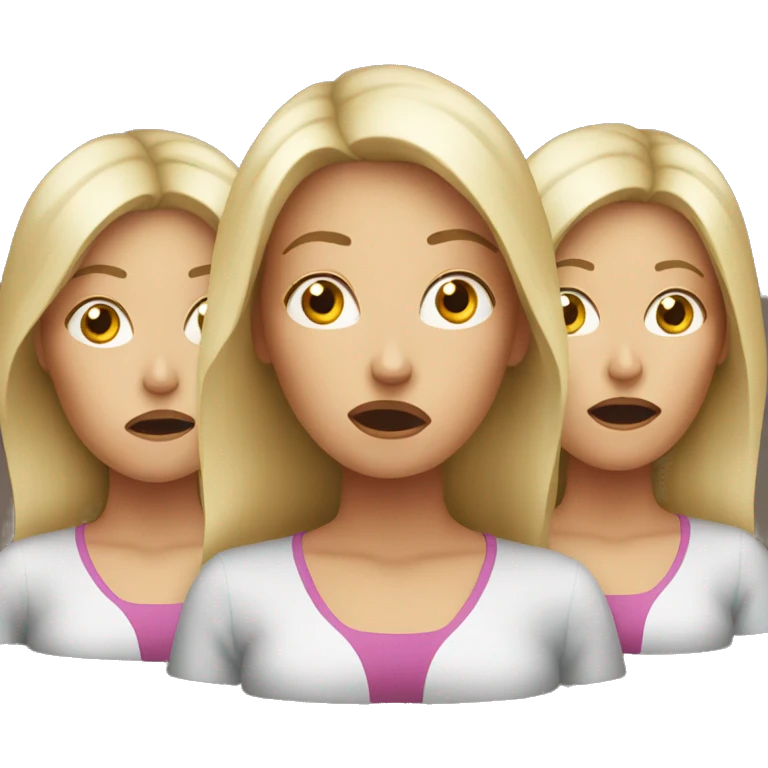 Three white women shocked emoji