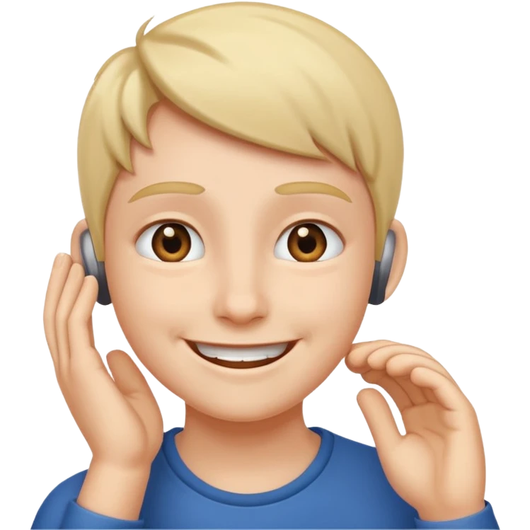 non sento (vantandoti) dito dietro orecchio emoji