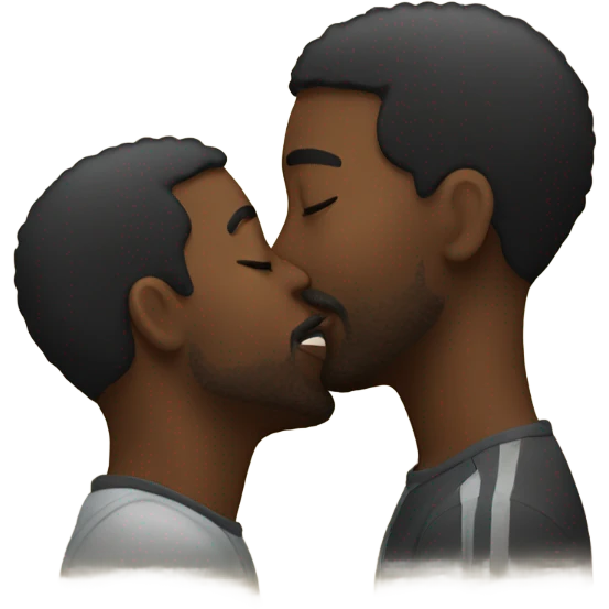 Black men kissing  emoji