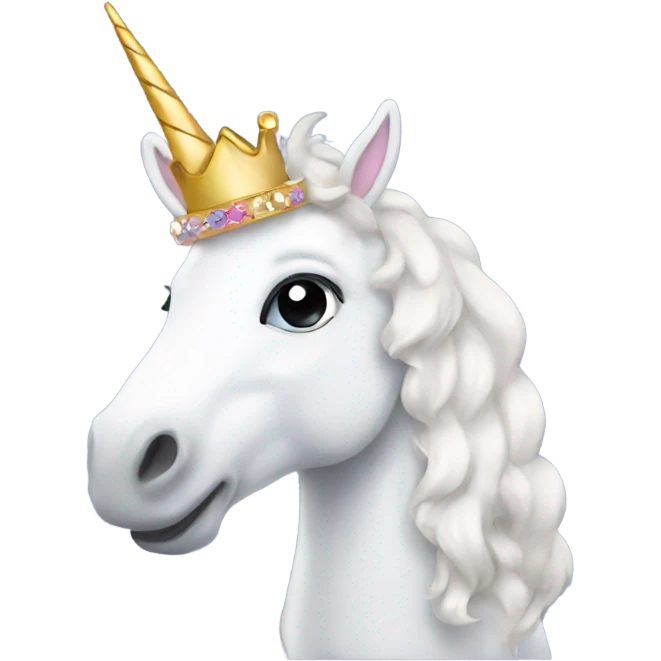 Unicorn wearing a tiara emoji