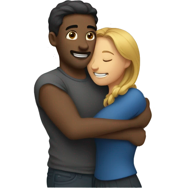 Hugs between man and woman  emoji