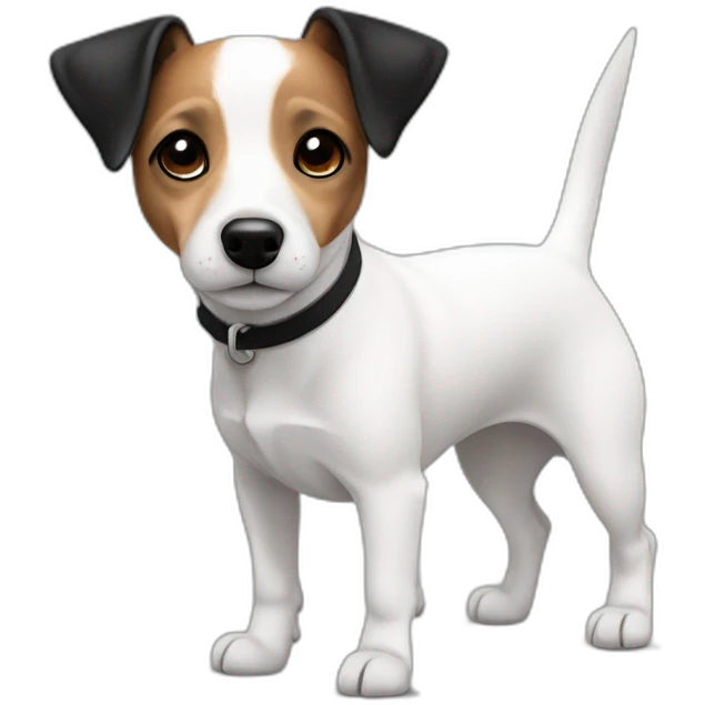 jack russell white with black ears emoji