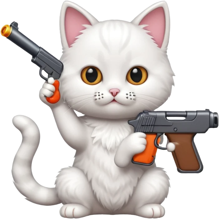 cute cat aiming a gun emoji