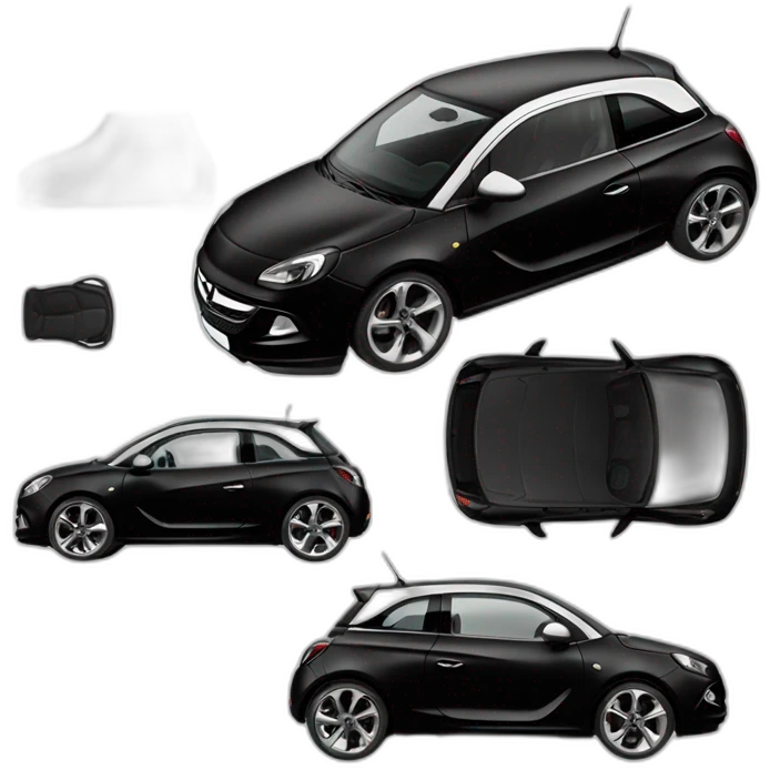 opel adam noire avec un toit blanc emoji