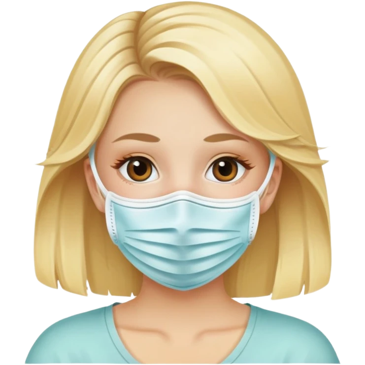 Blonde girl with face mask  emoji
