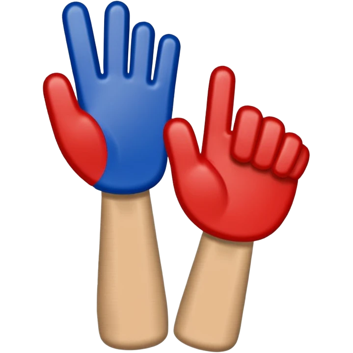 sports foam finger american football blue (#00A3E0) and red (#F9423A) emoji