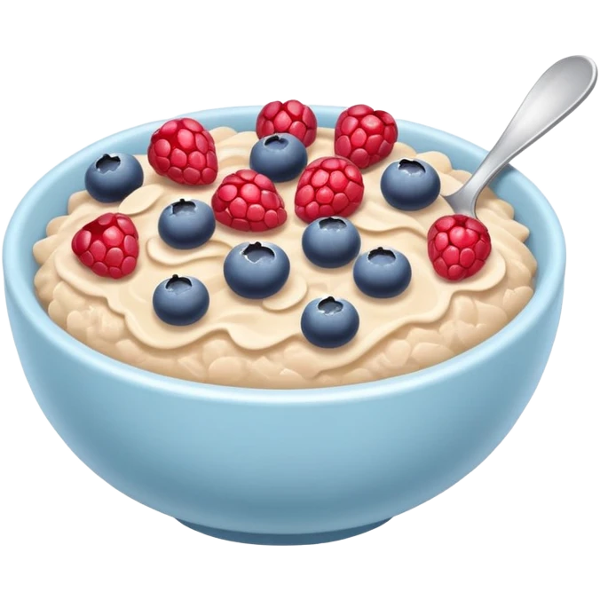 oatmeal with berries pastel blue emoji