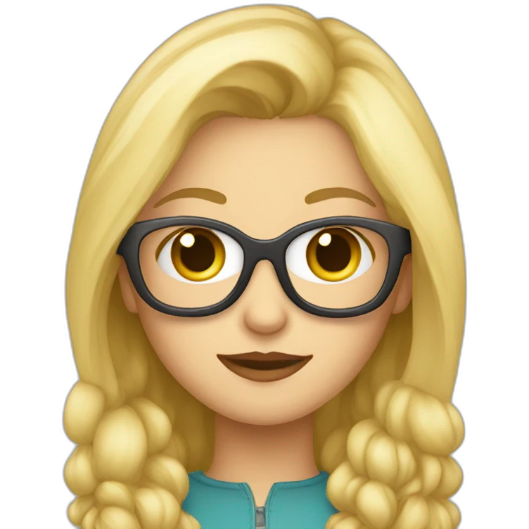 Fille blonde et avec des lunette  emoji